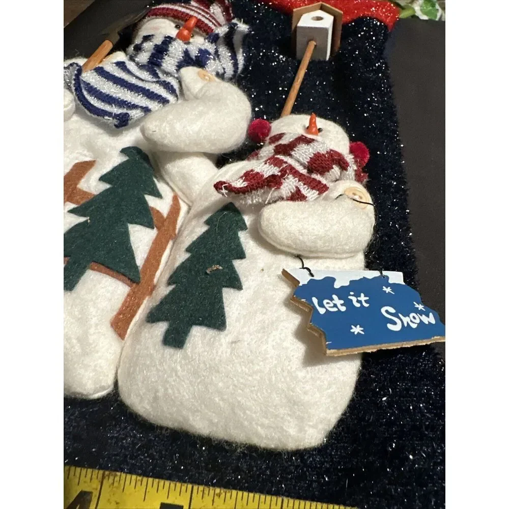 Lot of 4 3D Snowman Sleigh Bird House Christmas Stockings Penguin EUC